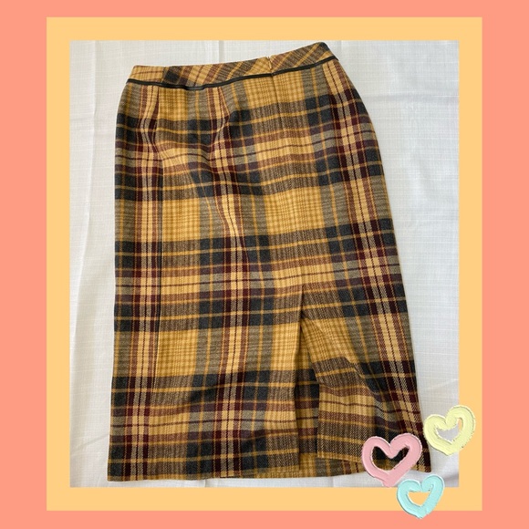 worthington plaid honeybee yellow skirt ! - Picture 3 of 7